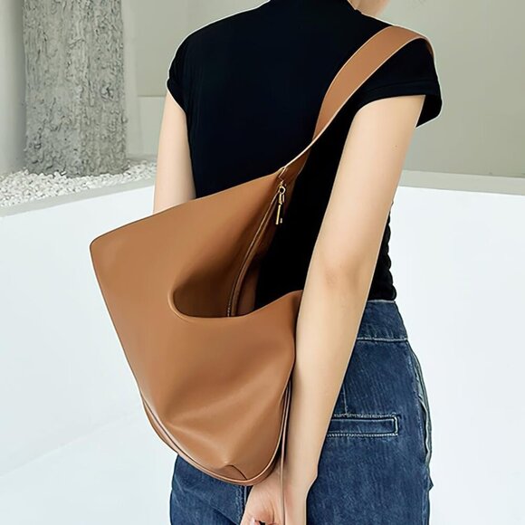 Vegan Leather Hobo Bag Women Tote Shoulder Purse Crossbody Adjustable Strap - Picture 2 of 8